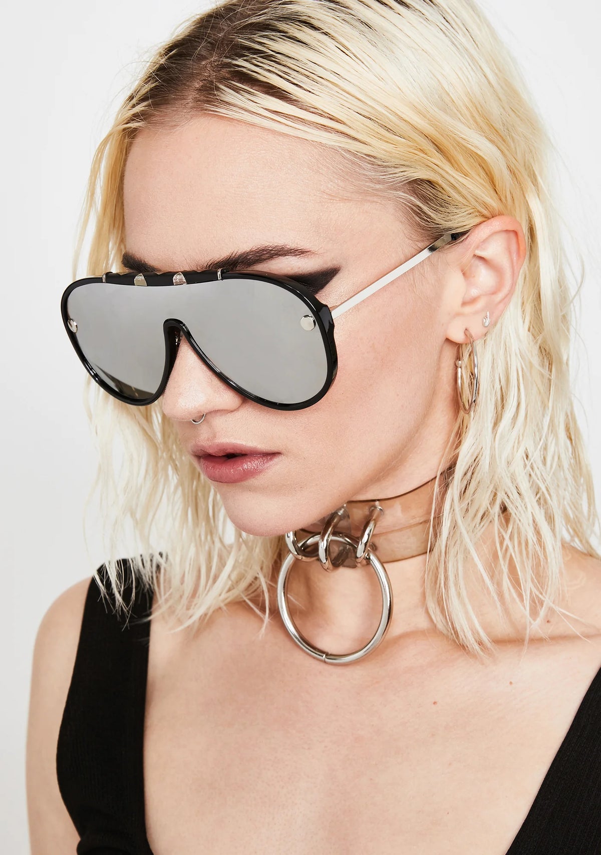 Chrome Ready To Takeoff Aviator Sunglasses