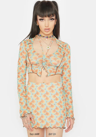 Teal Multi Mini Skirt