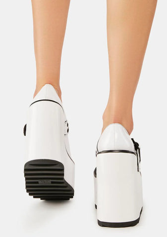 White Dune Platform Mary Janes