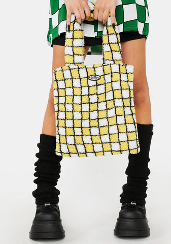 Groovy Tile Sherpa Tote Bag