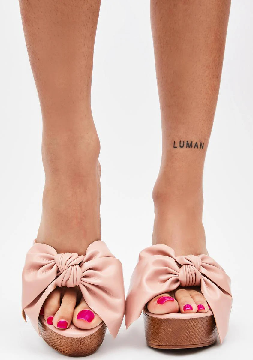 Cute Girl’s Girl Platform Bow Heels