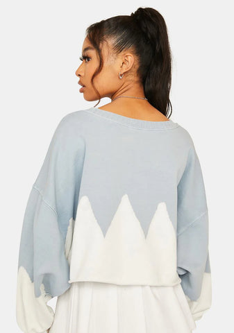 Sky Peaks And Valleys Cropped Sweater
