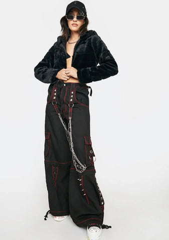 Beat Girl Faux Fur Cropped Hoodie