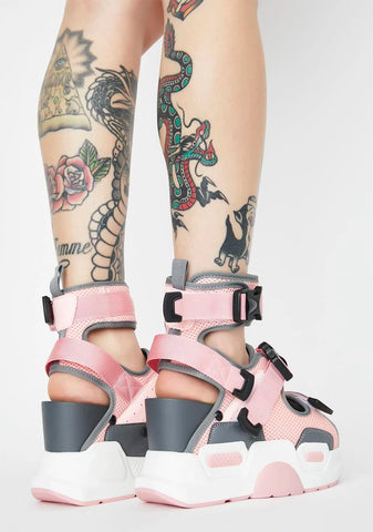 Pink Mulberry Platform Sandals