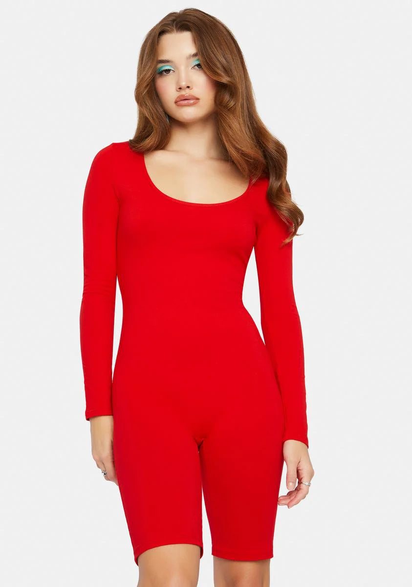 Cherry Fast Paced Bike Short Romper