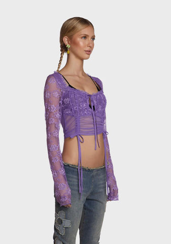 Relight My Love Crop Top - Purple