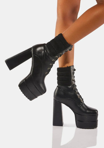Open Heart Platform Ankle Boots