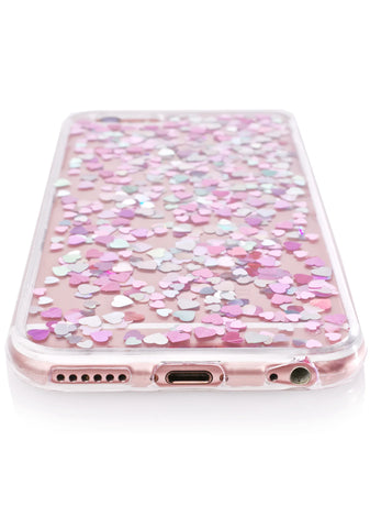 Heart Sequin Jelly iPhone Case