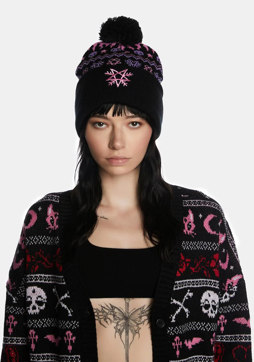 Pentagram Pom Pom Beanie