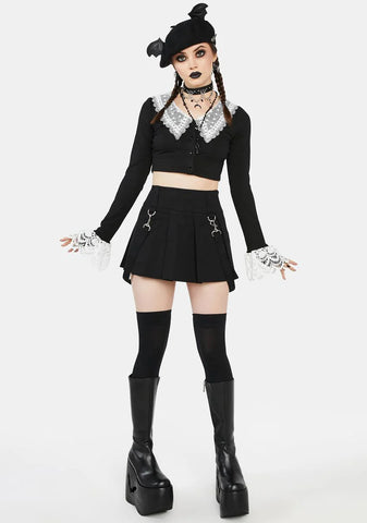 Just My Type Lace Collared Top