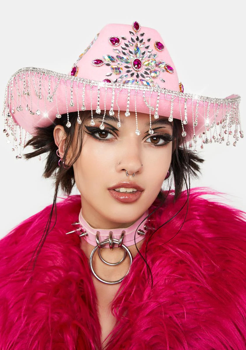 Rose After The Sun Fringe Cowboy Hat