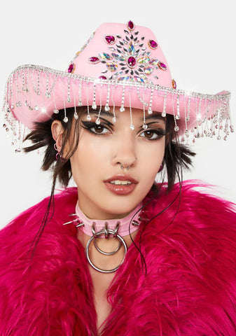 Rose After The Sun Fringe Cowboy Hat