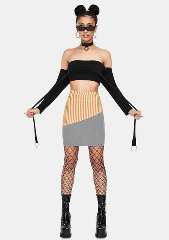 Beetlejuice Babe Striped Mini Skirt
