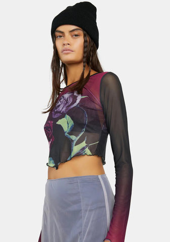 Kiss My Rose Mesh Top
