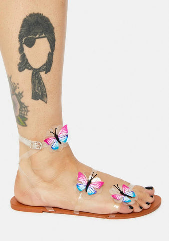 Sienna Butterfly Queen Clear Sandals