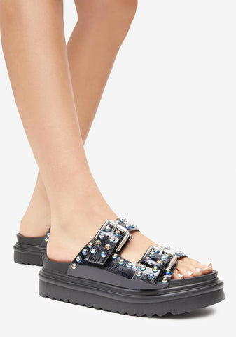 Black Leonara Slide Sandals