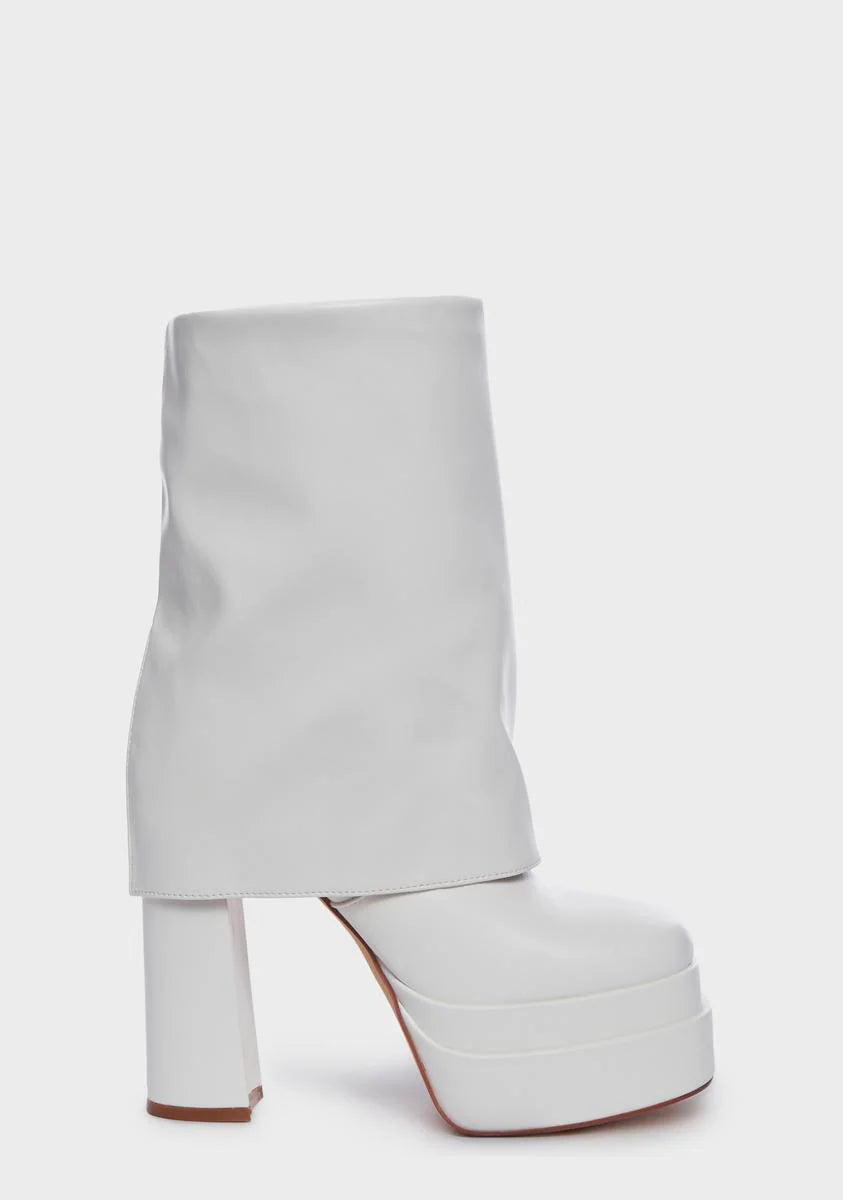 White Baby Platform Boots