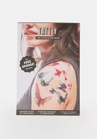 Watercolor Butterflies Tattoo Set
