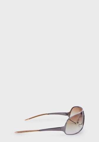Brown Monaco Shield Sunglasses