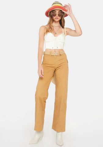 Cream I'm In Your Area Bustier Top