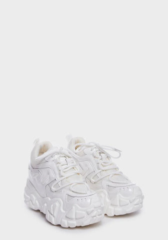 Persimmon-1 Wedge Sneakers - White