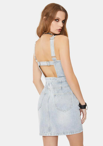 Seemed Pinnie Denim Mini Dress