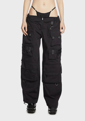 Techno Baggy Pants With Tactical String Panty