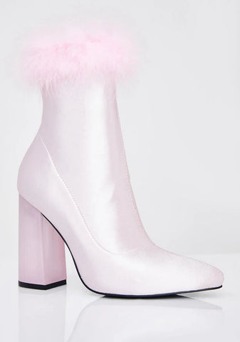 Luv Me Or Hate Me Marabou Boots - Pink