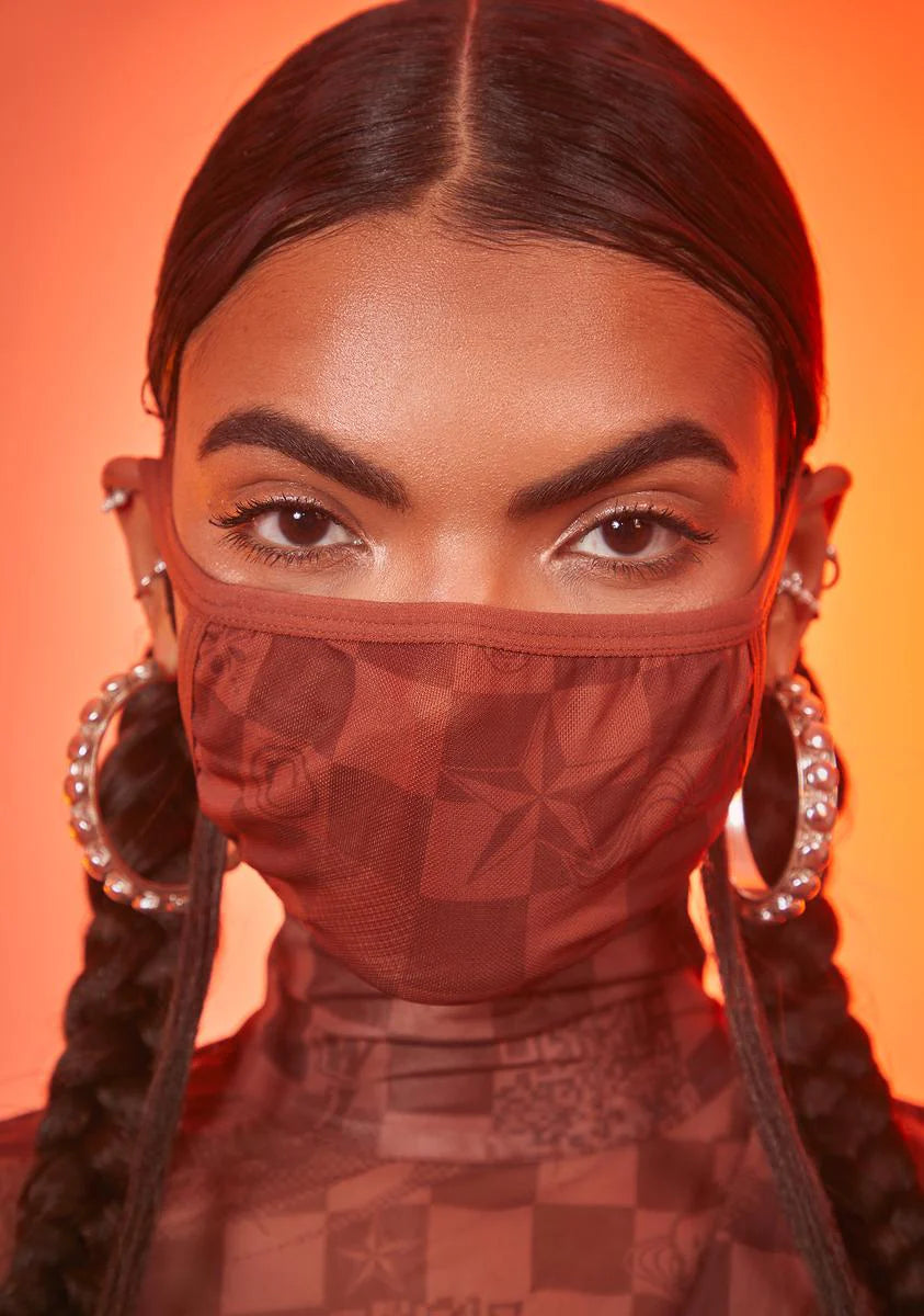 Luxury Vibes Checker Face Mask