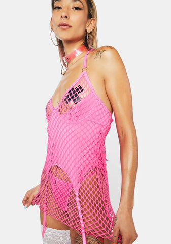 Once A Cheater Fishnet Romper