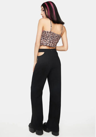 Side Cut Out Low Waist Pants