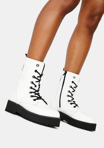 White Mac Genuine Leather Boots