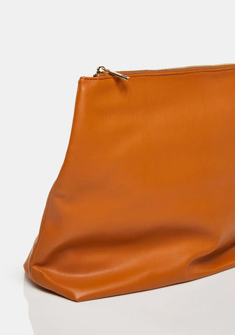 Caramel The Aria Slouchy Clutch Bag