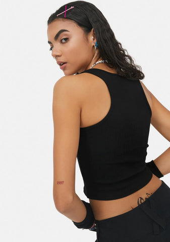 Bite The Dust Rhinestone Crop Tank