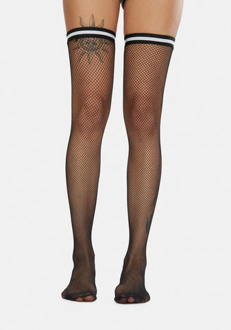 Win Or Lose Fishnet Thigh Highs