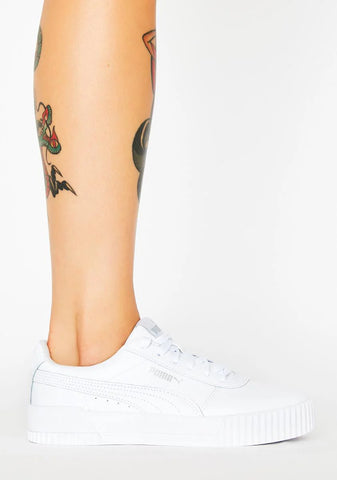 Silver White Carina Classic Sneakers