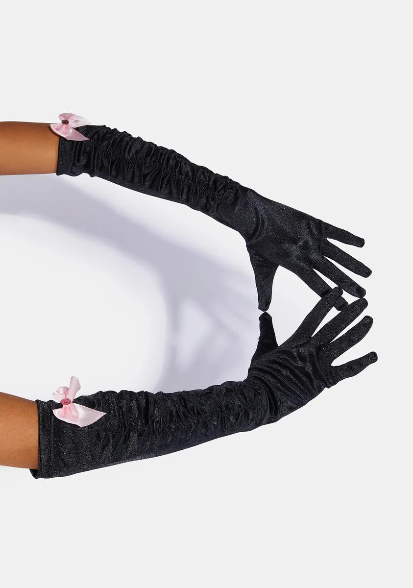 Noir Standing Ovation Elbow Gloves