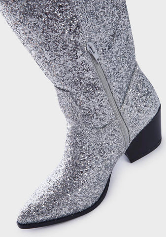 Silver Venicee Cowboy Boots