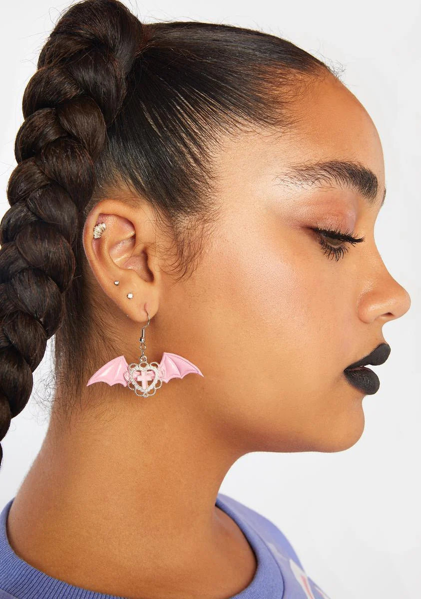 Babe Looking Daggers Bat Earrings