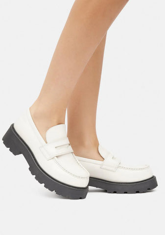 White Cosmo 2.0 Leather Penny Loafers