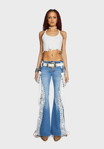 Cavern Crazy Fringe Belt - White