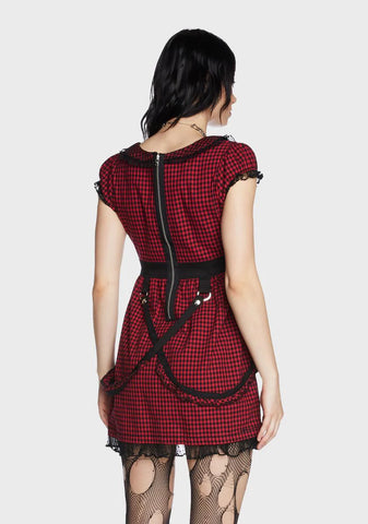 Black And Red Bo Peep Strap Dress