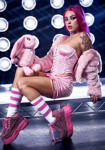 Sweet Disco Royale Satin Corset Top