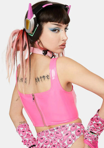 Sick Beats Vinyl Corset Top