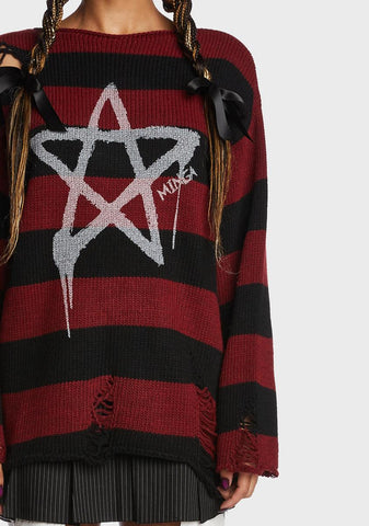 Pentagram Star Striped Sweater