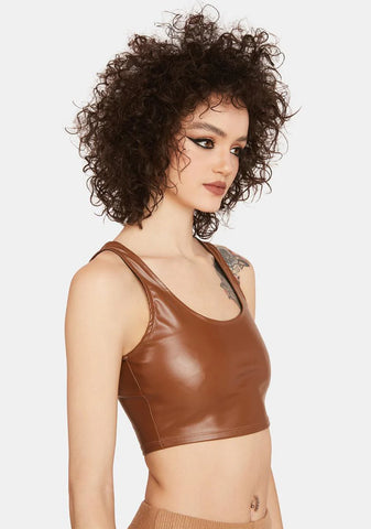Coffee Back To Life Vegan Leather Tank Top