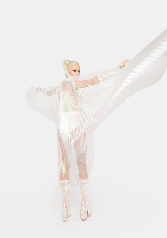 Holographic Gilded Glider Wing Cape