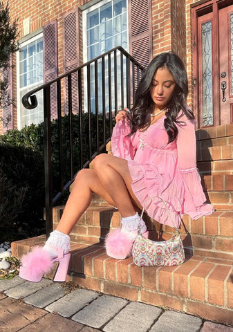 Blushin' N' Crushin' Marabou Heels