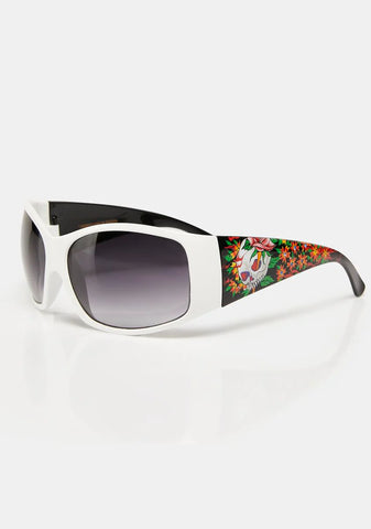 White Skull Tattoo Sunglasses