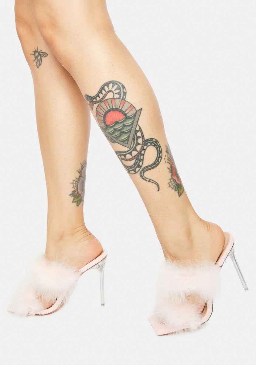 Pink Pixie Faux Fur Heels